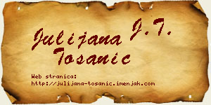Julijana Tošanić vizit kartica